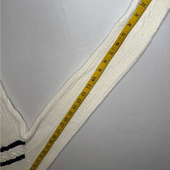 Tommy Hilfiger 90's White Blue and Red Classic Cable Knit Cardigan Size Large - Picture 11 of 14